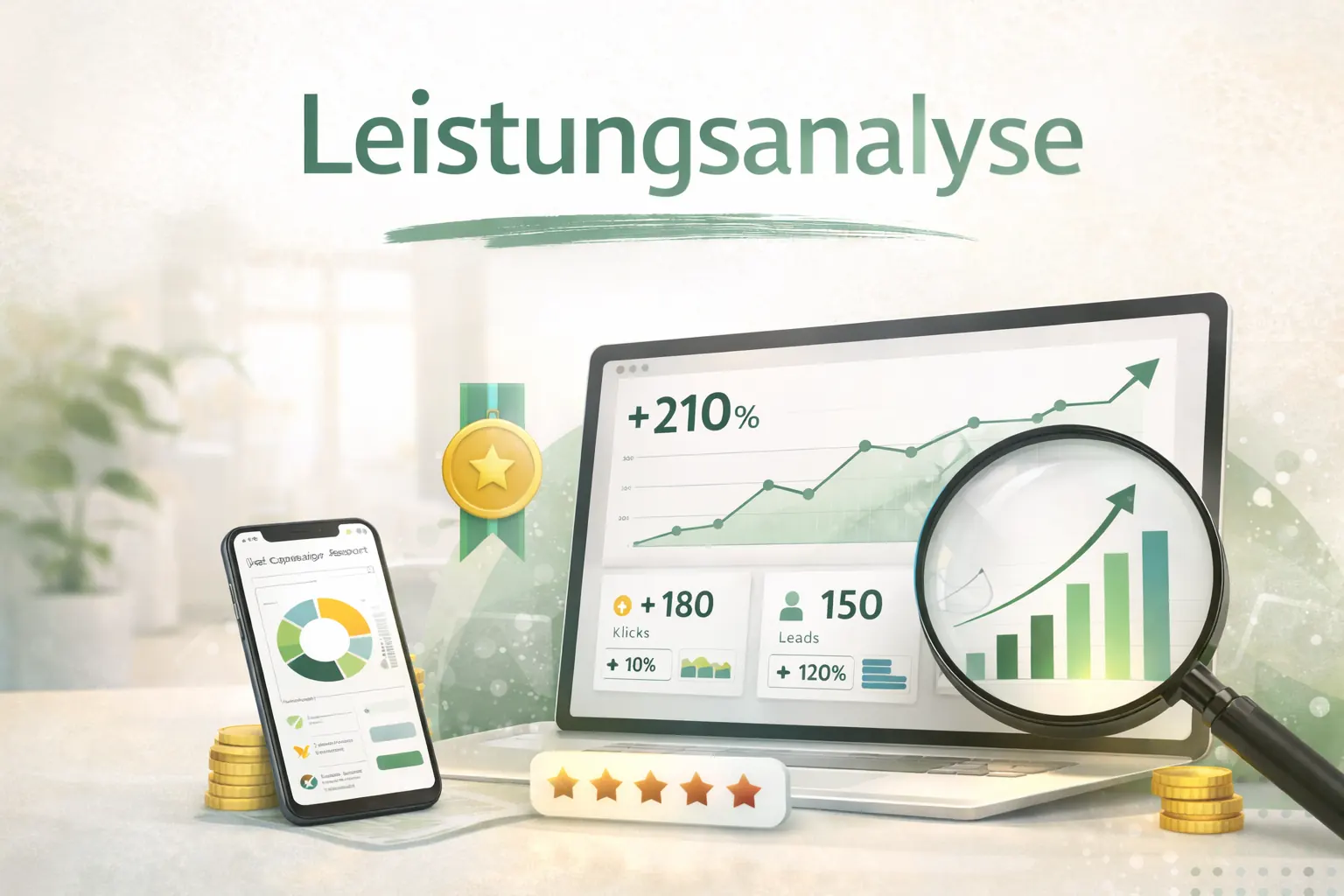 Dashboard mit Kennzahlen zur Leistungsanalyse von Anzeigen